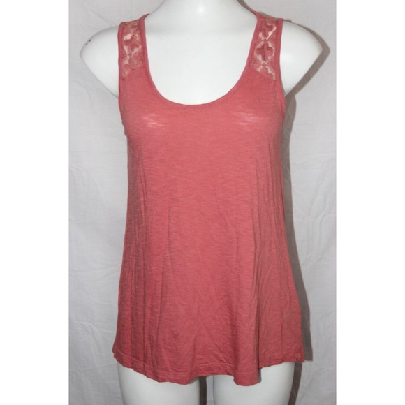 Kenar Womens Pink SleevelessTank Top Lace Detail Scoop Neck Tunic Size Small - Picture 1 of 8
